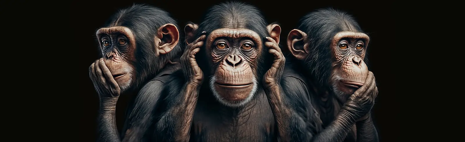 Unsichtbarer Schimmel – wo versteckt er sich und wie werde ich ihn los? Drei Affen - nichts sagen, nichts hören, nichts weitersagen.