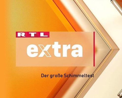 Logo von RTL Extra mit dem Hinweis auf den großen Schimmeltest
