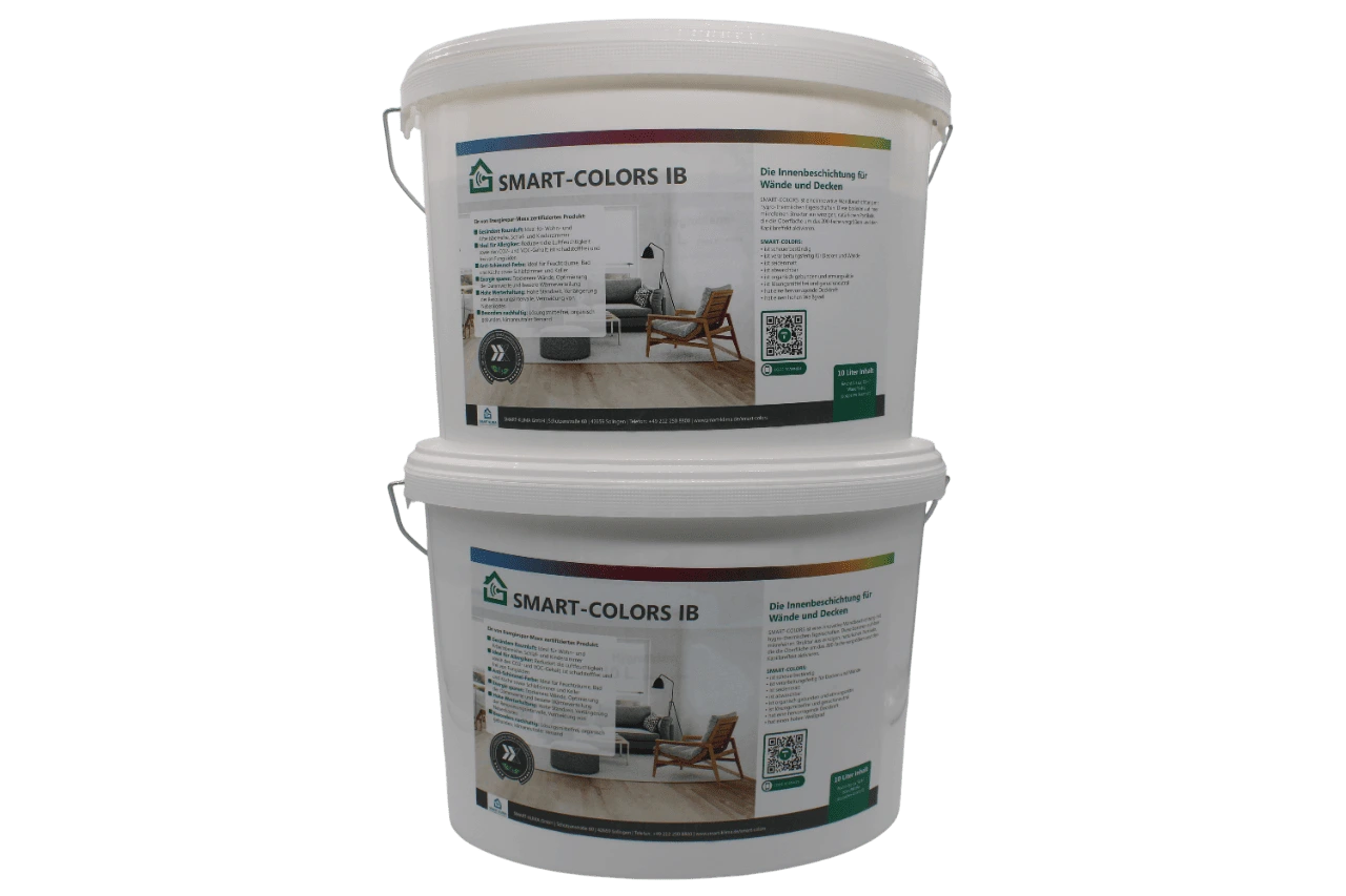 Anti-Schimmelfarbe SMART-COLORS IB 10 l – feuchteregulierende Farbe zur Schimmelprävention und Verbesserung des Raumklimas.
