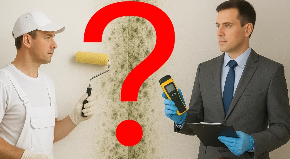 Maler links, Schimmelgutachter rechts - und mittendrin ein großes Fragezeichen für die Zuständigkeit.